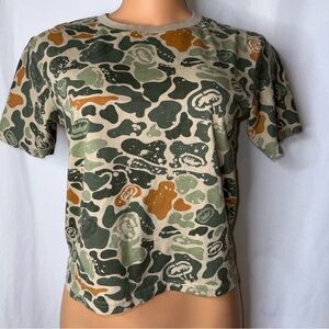 Camo Print Short Sleeve Tee - Green & Tan